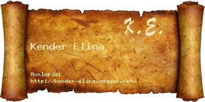 Kender Elina névjegykártya